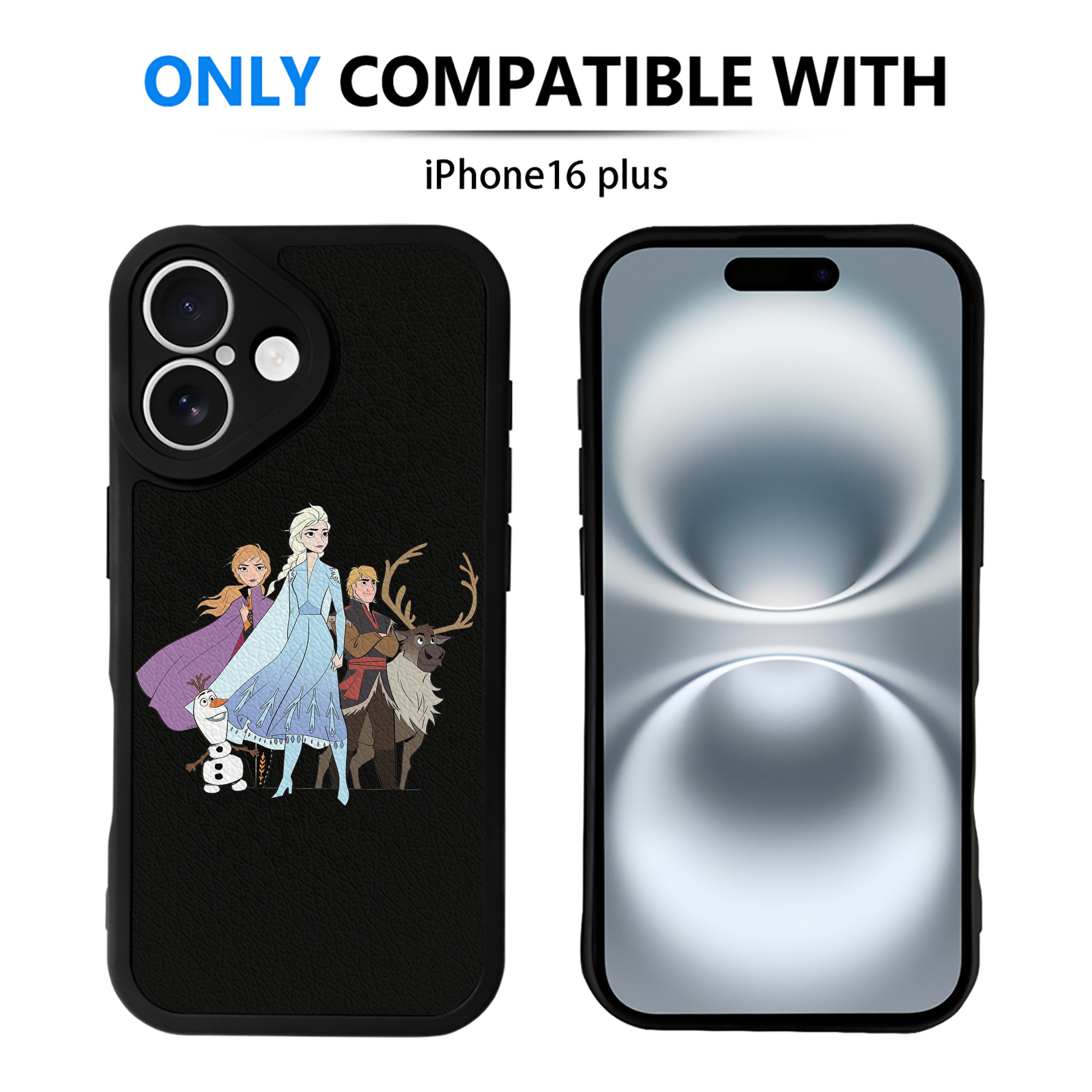 （画像用） アナと雪の女王 アンナ エルサ Frozen Anna Elsa 【iPhone 16シリーズ対応】シリコンスマホケース（レザー調） 材質：シリコン